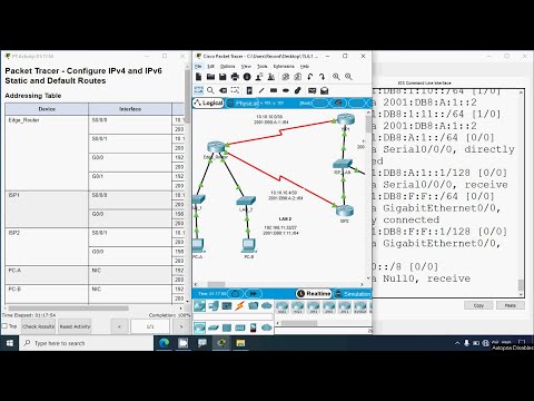 15.6.1 Packet Tracer - Configure IPv4 and IPv6 Static and Default Routes