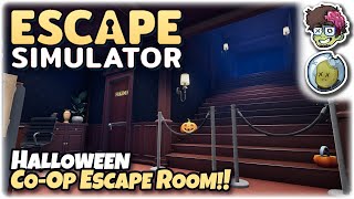HALLOWEEN CO-OP ESCAPE ROOM, TRICK R' TREAT!! | Let's Play Escape Simulator | ft. @orbitalpotato