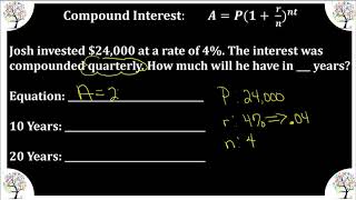 M8Alg Video Lesson 5-4 Exponential Application Compound Interest