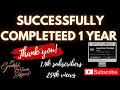 Thank you for all your support and wishes.We have successfully completed 1 year #keepsupporting #vp