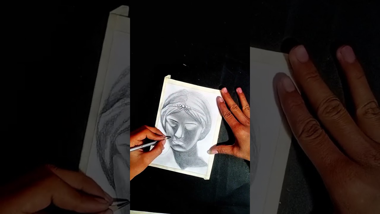 Mysterious Girl Pencil Sketch | Realistic Portrait Drawing