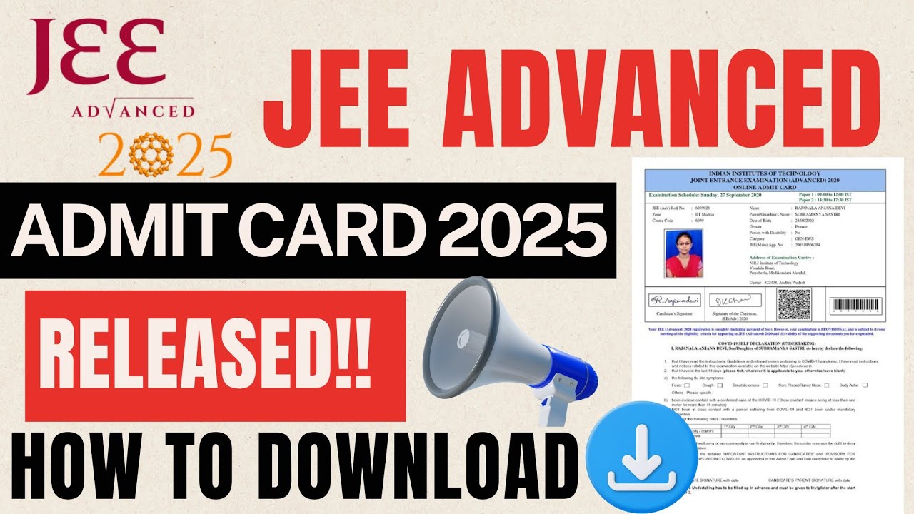 jee advanced admit card 2025 | how to download jee advanced admit card ...
