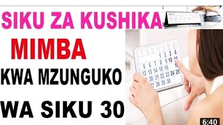Siku za Hatari za Kushika Mimba, Period siku 3, Mzunguko siku 30 Siku za Hatari za Kushika Mimba, Period siku 3, Mzunguko siku 30