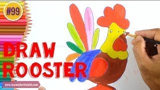 Preschool farm animal coloring pages a Rooster #99