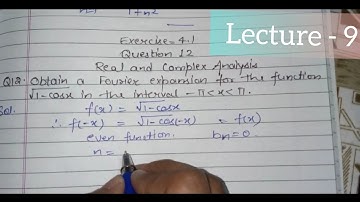 #Fourier_series#Lect.9#Exercise 4.1(Ques.12)||Real and complex analysis|| #Bsc_ba_6th Sem
