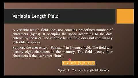 Lec#11 Ch#2 Computer Science 2nd Year, Difference Between Fixed Length Field And Variable Length Fie