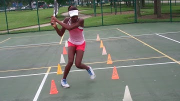 Cori Coco Gauff Creating space and quickly structuring feet in closed stance