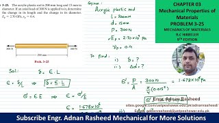 3-25| Chapter 3 | Mechanical Properties of Materials | Mechanics of Materials by R.C Hibbeler|