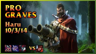 PRO Graves Replay Papara SuperMassive Blaze [Haru/Villager C] | KDA 10/3/14 JNG