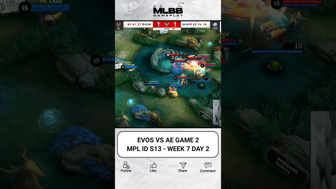 EVOS VS AE GAME 2 - MPL ID S13 #shorts #evos #ae #MPLIDS13 #evosvsae #MPLID #MPLIDSeason13