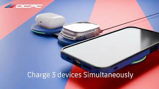 Ocfcbwc3Bl Foldable 3-In-1 Qi Charger For Iphone, Airpods, Watch