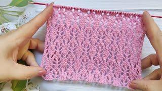 Lace Stitch Knit Pattern | Ajourmuster stricken | Punto Traforato ai ferri | Point Ajouré au Tricot