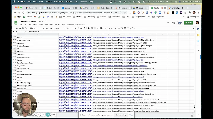 How to easily find company domain URL based off company name in Google Sheets