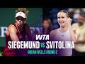 Laura Siegemund Vs Elina Svitolina 2026 Indian Wells Round 2 WTA Match Highlights
