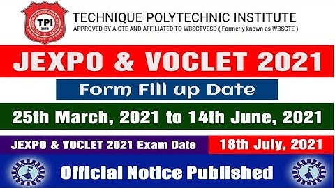 JEXPO & VOCLET 2021 Online Application Date & Exam Date (Official Notice)