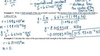Gravitational Field Notes Video