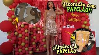 DIY DECORAÇÃO DE FESTA *GASTANDO POUCO* | ANIVERSÁRIO 18 ANOS: TEMA VERMELHO E DOURADO ❤️