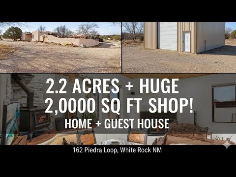 000 square foot shop. You have to see 162 piedra loop, White Rock, NM home video tour