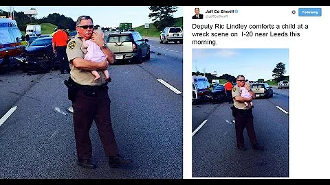 Jefferson County sheriff's deputy captured comforting baby after wreck in viral photo