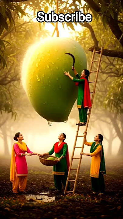 Miniature Mango fruit Juice | Tiny Punjabi Women Make Giant Fruit Juice | Hyper-Realistic AArt #ai