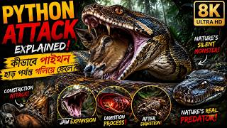 🐍 Python Snake Attack | কীভাবে পাইথন হাড় পর্যন্ত গলিয়ে ফেলে? 😱| Terrifying Nature Facts Bangla