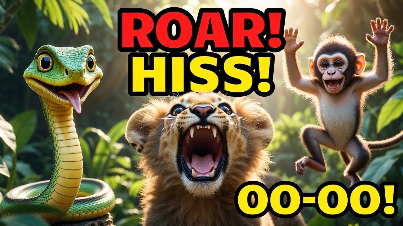 Roar Hiss Oo-Oo 🦁🐍🐒 | Jungle Animals Song