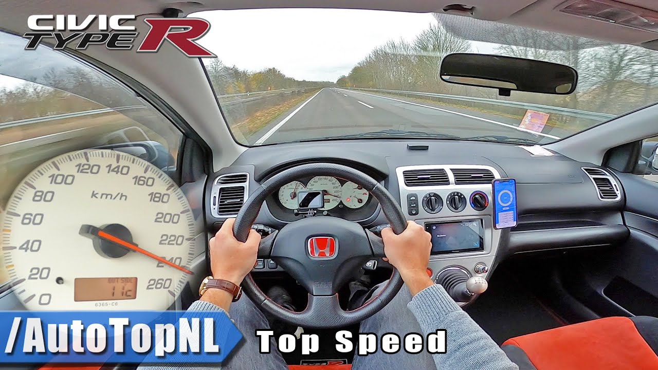 HONDA CIVIC TYPE R EP3 TOP SPEED POV on AUTOBAHN (NO SPEED LIMIT) by