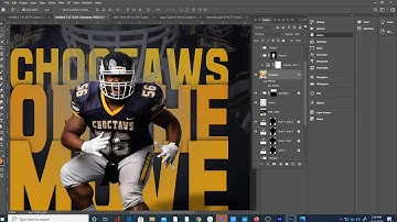How to Create A Simple College Sports Poster Design - #Photoshop SpeedArt