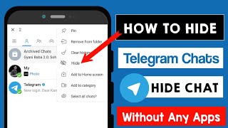 How to hide chat in the Telegram app(2021)|Telegram me Chat Kaise Hide Karein (2021) screenshot 5