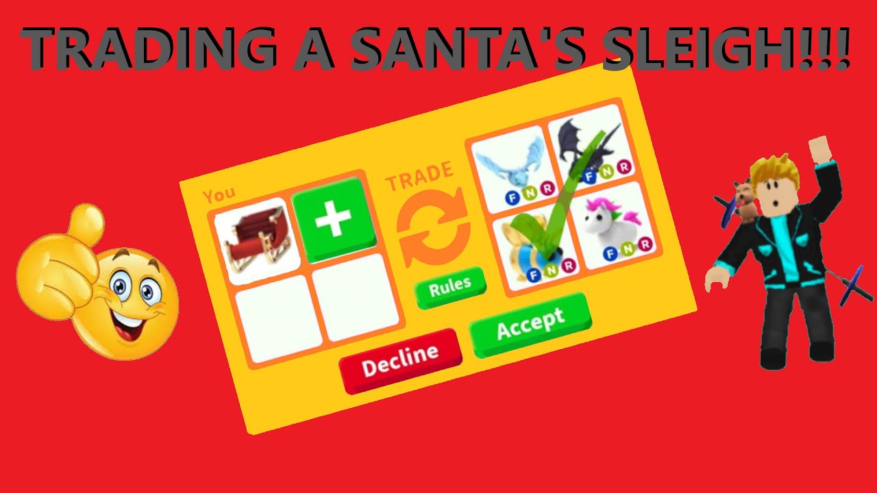 Seeing What People Will Trade For A Santa's Sleigh! (Roblox Adopt Me) YouTube