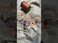 ダメージジーンズ　インド刺繍リボンでリメイク#shorts