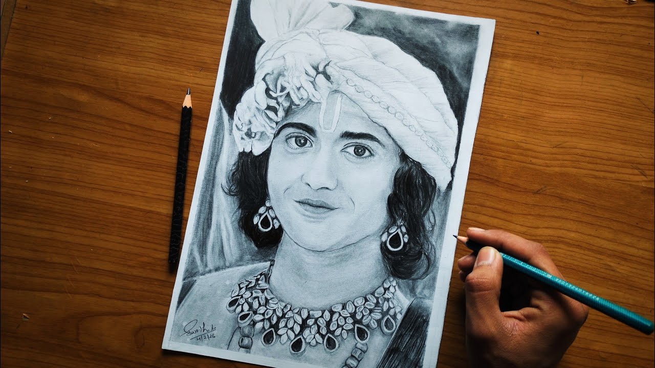 Shree Krishna sketch | Full video | Tutorial | #arts#drawing#sketch#pencilsketch
