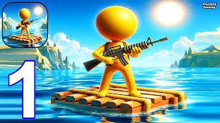 Raft Hero - Gameplay Walkthrough Part 1 Stickman Raft War Survival Raft Defense (iOS, Android)