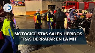 Dos motociclistas resultan heridos tras chocar en la calzada Mexico-Tacuba