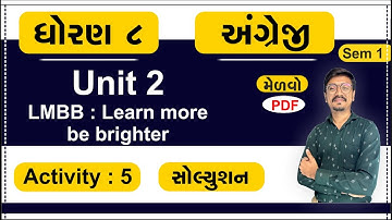 Std 8 English Unit 2, Activity 5, dhoran 8 English unit 2, dhoran 8 angreji ch 2, Std 8 English Ch 2