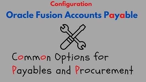 Oracle Fusion Payables Setup: common options for payables and procurement