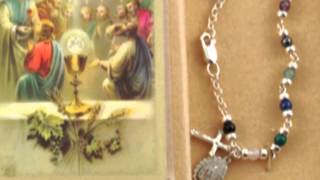 Gemstone Confirmation Rosary Bracelet w/ Prayer Card