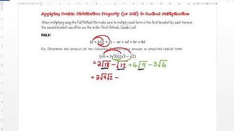 Math 2201 - Chapter 4 - Multiplying Radicals using FOIL Method