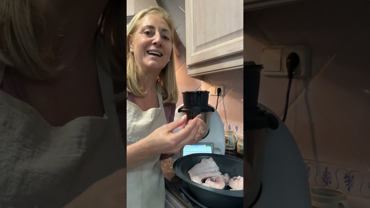 Merluza al vapor con crema de ajo y jerez con Thermomix | #merluzaalvapor #merluzathermomix