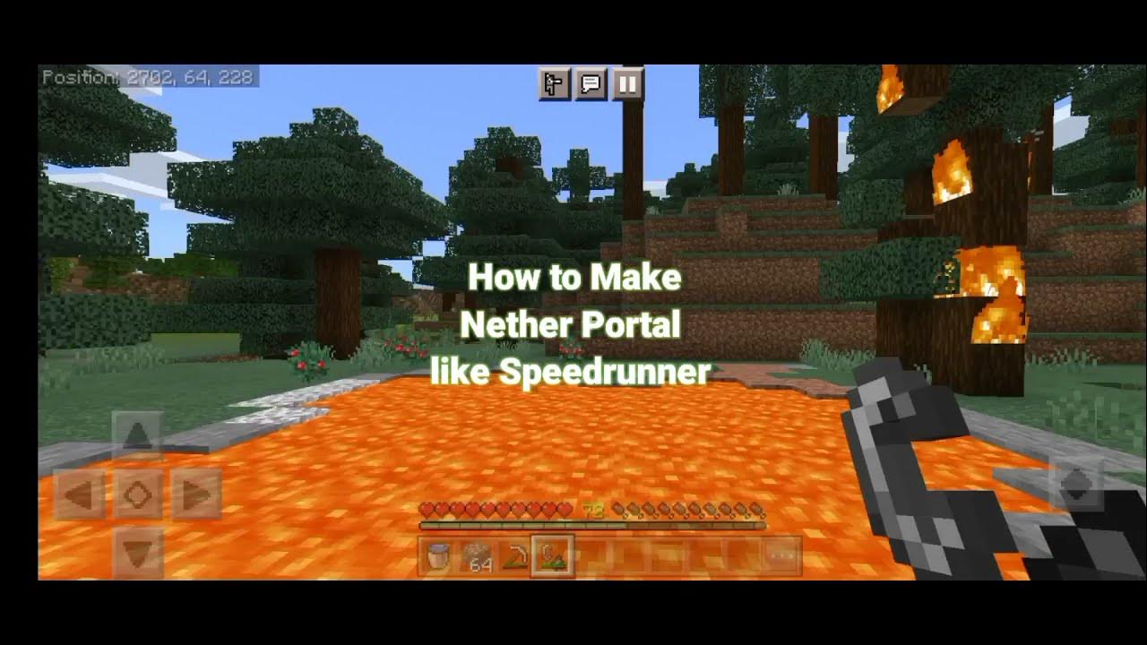How to make nether portal like speedrunner minecraft YouTube