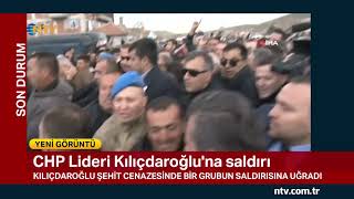 CHP Lideri Kılıçdaroğlu'na saldırı... (Şehit cenazesinde saldırı)