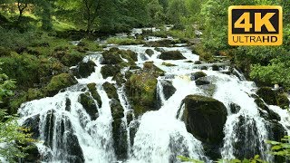 TV Wallpaper Waterfall Video in Wales, UK (4K resolution)