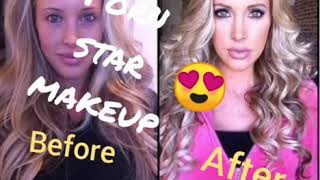 ⁣Pornstar !! Makeup 😮 Before / After