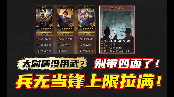 三国志战略版：太尉盾没有用武怎么办？兵无当锋上限直接拉满！ - 天天要闻