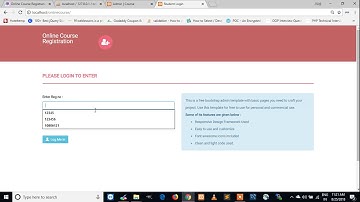 Online Course Registration developed in PHP and MySql ,Online Course Registration projects Free