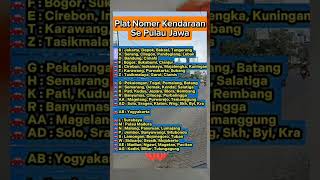 berikut ini!! plat kendaraan SE pulau Jawa dan Indonesia!!🔥,"',#short