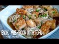 Salteado de Setas Enoki con Tofu (Receta ligera y Saludable) - Enoki Mushroom with Tofu Recipe
