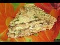 Блинный пирог с курицей, грибами и сыром. Сытный и аппетитный.