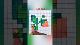 Rose bud | pixel art | easy for kids #rosebud #pixelart