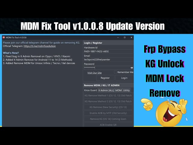 MDM Fix Tool v1.0.0.8 | Latest Version | Remove MDM Lock | KG Unlock | Samsung Frp Bypass Tool class=